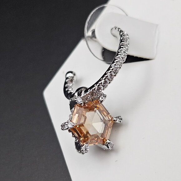 Bomb Party ER77189 "All Of The Memories" Smokey Topaz Cubic Zirconia Earrings - Picture 2 of 4